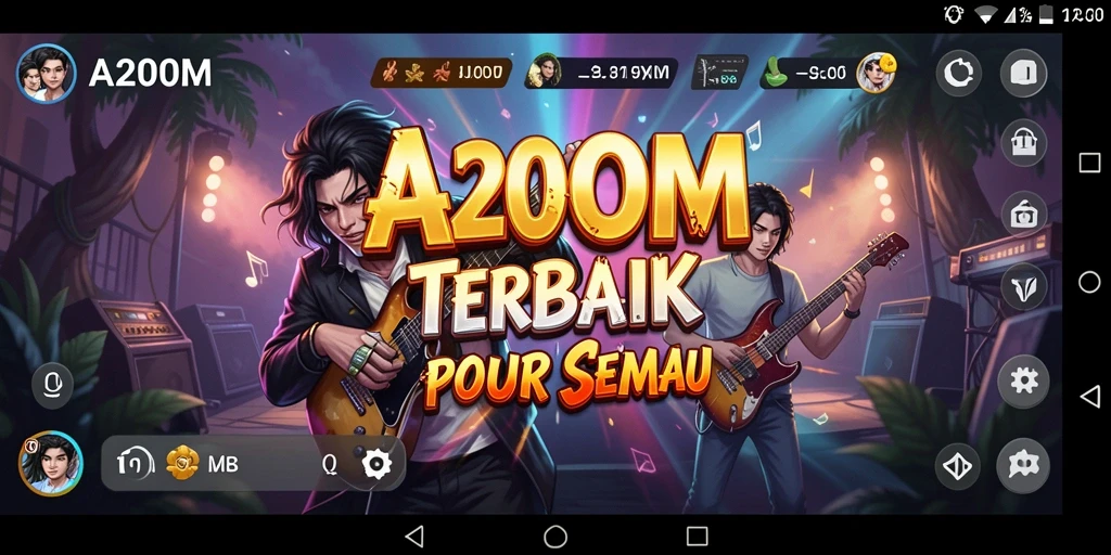 Tampilan gameplay A200M yang menarik dan interaktif dengan musik.