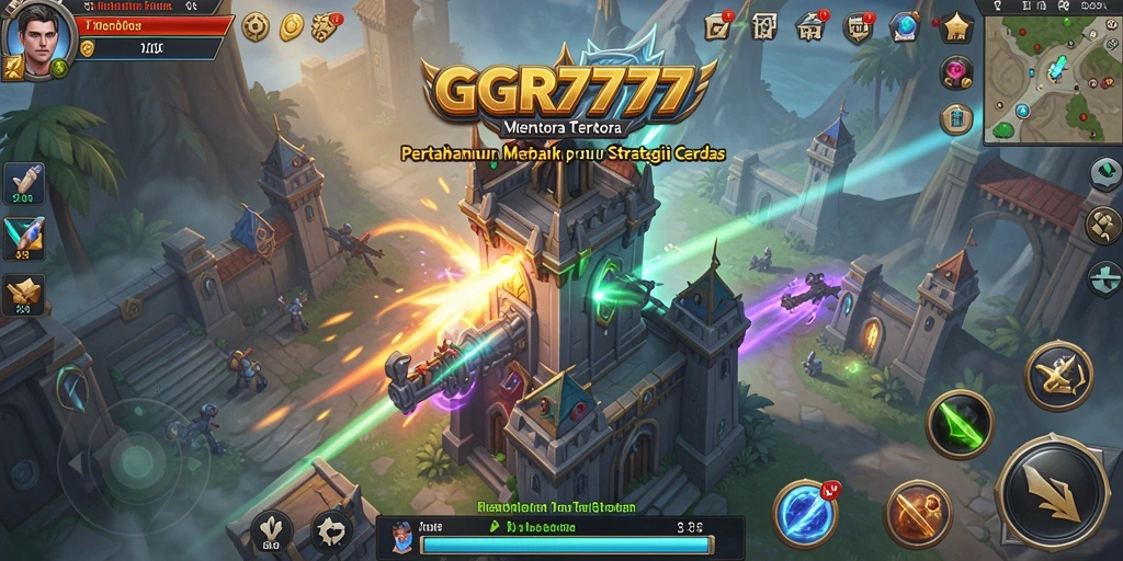 Tampilan gameplay GGR7777 yang menegangkan dan menara beragam.