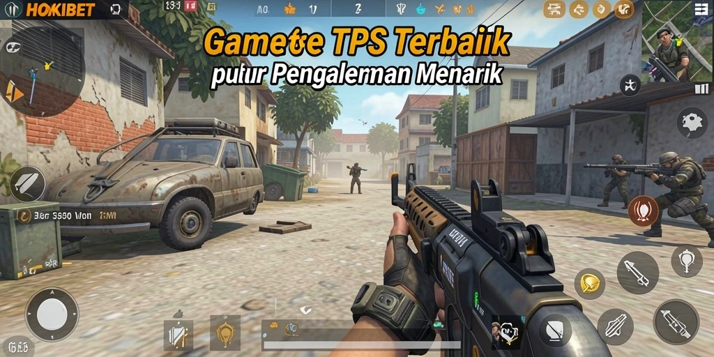Tangkapan layar utama HOKIBET menampilkan aksi tembak-menembak yang mendebarkan.