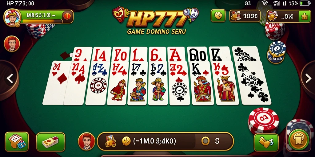 Screenshot utama HP777 menunjukkan gameplay dominonya yang seru.