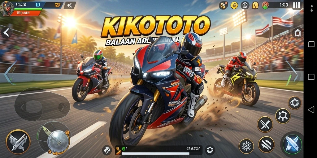 Gameplay KIKOTOTO yang seru dengan balapan motor.