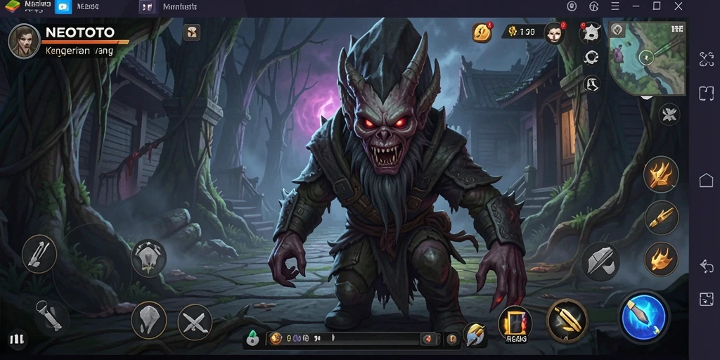 Tangkapan layar NEOTOTO menampilkan suasana gameplay Horror yang mencekam.