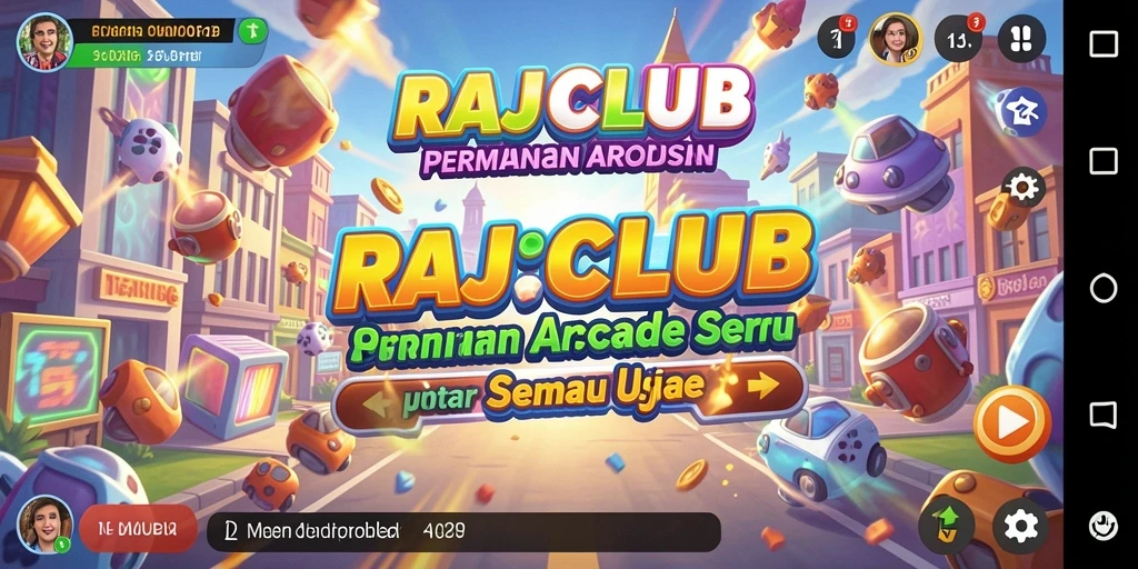 Tampilan gameplay seru dari RAJACLUB dengan karakter yang berwarna-warni.